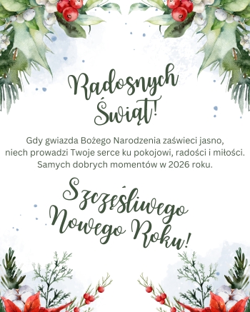 Red and Green Watercolor Merry Christmas Poster