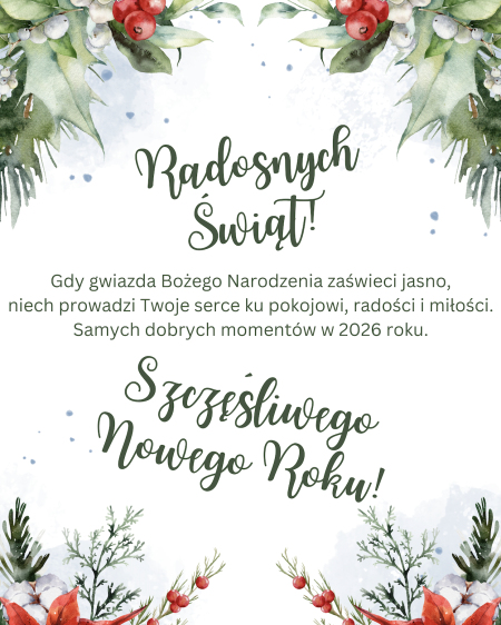 Radosnych świąt Bożego Narodzenia i szczęśliwego Nowego Roku